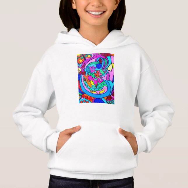 70er Hippie-Liebe Hoodie (Vorderseite)