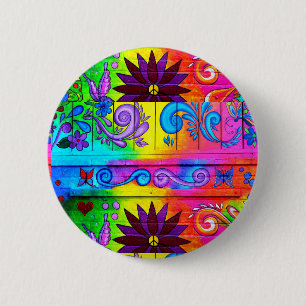 70er Hippie-Psychedelic-Knopf Button