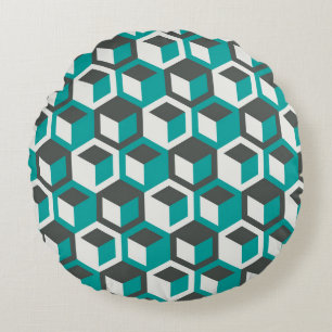 70er inspiriert abstrakte geometrisch geometrisch rundes kissen