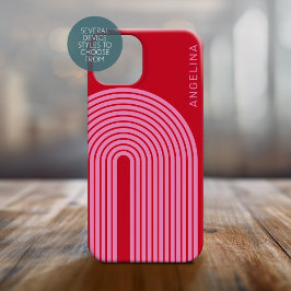 70er Inspirierte Linie Art - Rosa Regenbogenarge Case-Mate iPhone 14 Plus Hülle