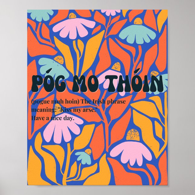 70er inspirierter irischer Póg mo thóin Poster (Vorne)