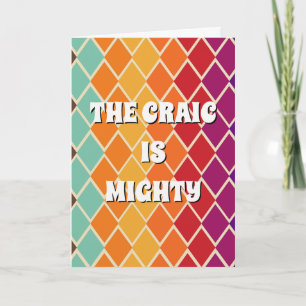 70er inspirierter irischer "The craic is mighty"-P Karte