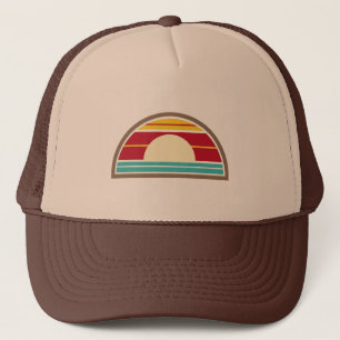 70er inspirierter Strand-Sonnenuntergang-Hut Truckerkappe