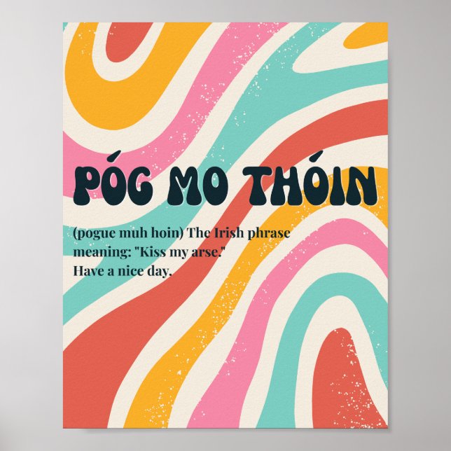 70er inspiriertes irisches Póg mo thóin Poster  (Vorne)