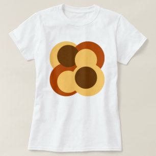 70er Jahre Abstrakte Geometrische Kreisformen T-Shirt