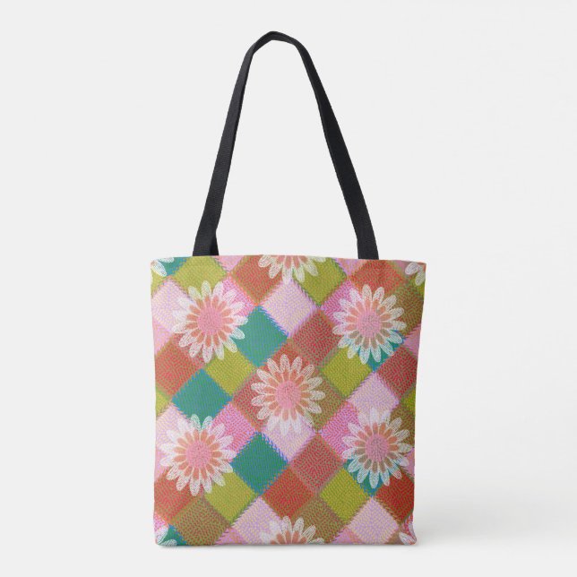 70er Jahre Gänseblümchen-Tasche (Rückseite)