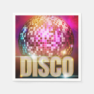70er Jahre Glitzy Disco Ball Retro Disco Dance P Serviette