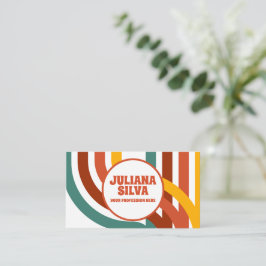 70er Jahre Groovy Element mit QR Business Card Visitenkarte