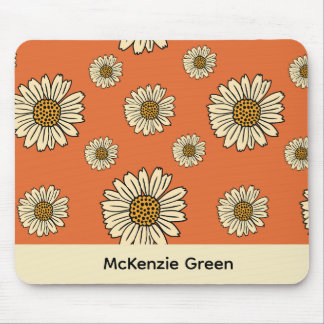 70er Jahre Inspiriert Retro Floral Print Mouse Pad Mousepad