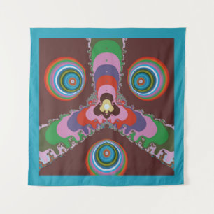 70er Jahre Psychedelisches Muster Retro-Kunst Wandteppich