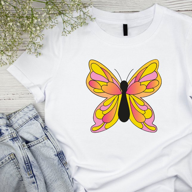 70er Jahre Retro Butterfly Women's Basic T - Shirt (Von Creator hochgeladen)