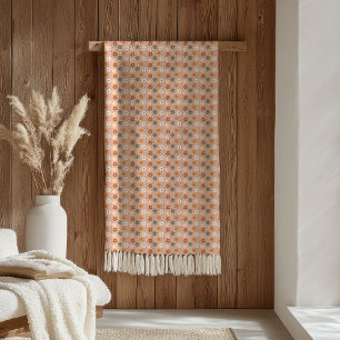 70er-Jahre-Style-Decke Groovy Pastell Flower Power Fleecedecke