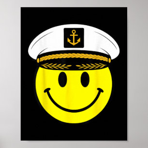 70er Kapitän Gelber Smiley Gesicht Lachend Glückli Poster