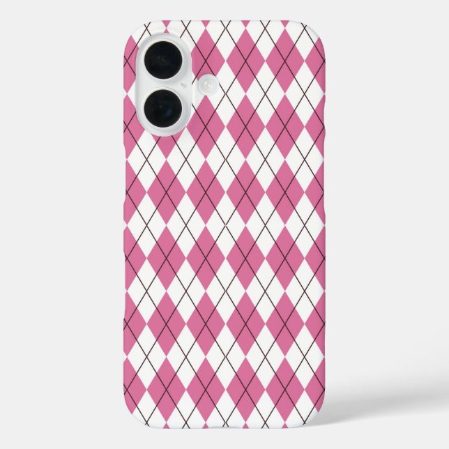 70er Karomuster Rosa Case-Mate iPhone Hülle (Rückseite)
