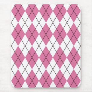 70er Karomuster Rosa Mousepad