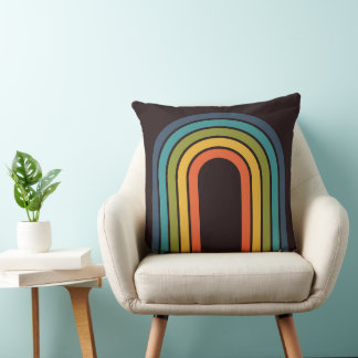 70er Orange Brown Aquamarines Muster Custom Kitche Kissen