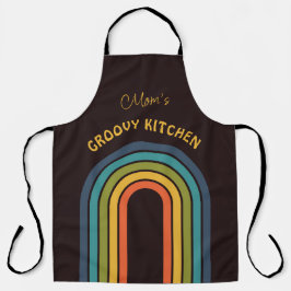 70er Orange Brown Aquamarines Muster kundenspezifi Schürze