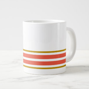 70er Orangefarbene Streifen auf der unteren Kante  Jumbo-Tasse