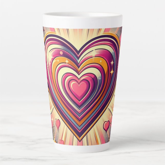 70er Pop art heart/Valentinische Tasse (Vorderseite)