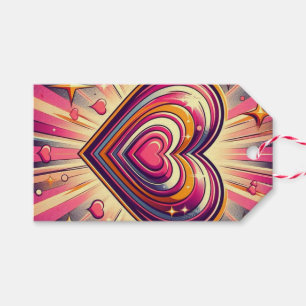 70er Pop art heart/Valentinische Tasse Geschenkanhänger