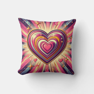 70er Pop art heart/Valentinische Tasse Kissen