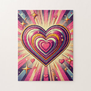 70er Pop art heart/Valentinische Tasse Puzzle