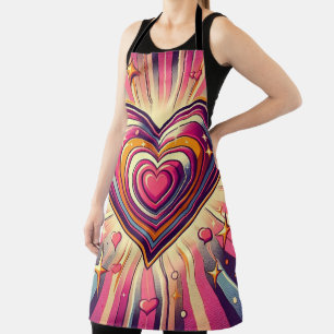 70er Pop art heart/Valentinische Tasse Schürze