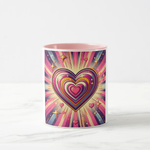 70er Pop-Art-Herz/Valentins- Tasse