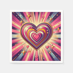 70er Pop-Art-Herz/Valentins-Tasse Serviette