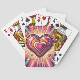 70er Pop-Art-Herz/Valentinstag Spielkarten