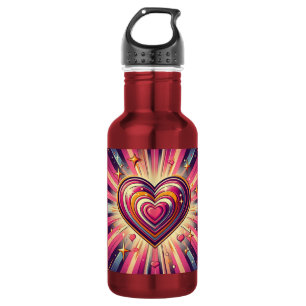 70er Pop-Art-Herz/Valentinstag-Tasse Edelstahlflasche