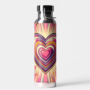 70er Pop-Art-Herz/Valentinstag Trinkflasche
