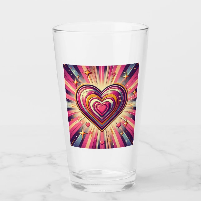 70er Pop Art Herzstück/Valentine Glas (Vorderseite)