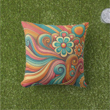 70er Psychedelic Floral Design - Retro Groovy Art