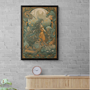 70er Psychedelic Hippie Chick AI Art   Retro Poster