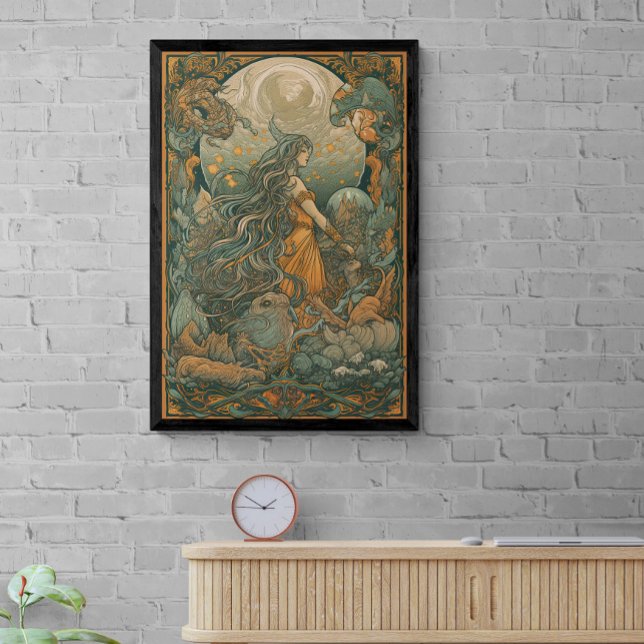 70er Psychedelic Hippie Chick AI Art | Retro Poster (Von Creator hochgeladen)