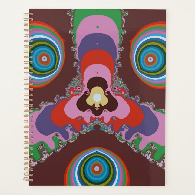 70er Psychedelic-Muster Retro-Kunst Planer (Vorderseite)