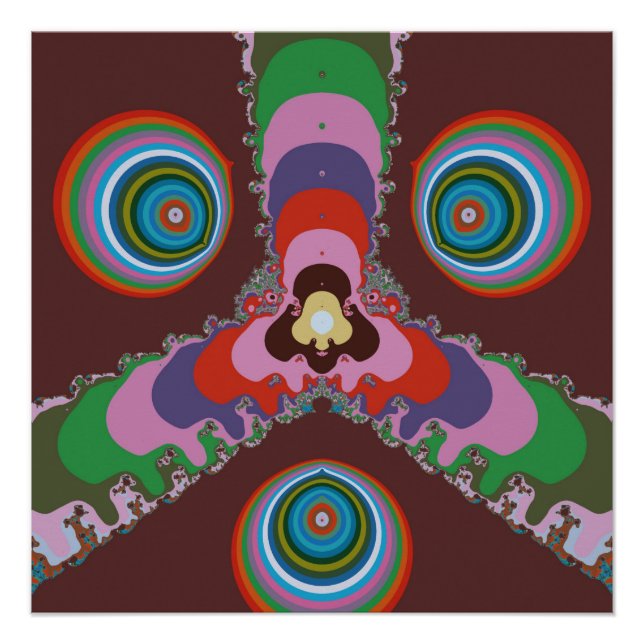 70er Psychedelic-Muster Retro-Kunst Poster (Vorderseite)