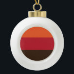 70er Retro 3 Streifen Vintages Farbmuster Keramik Kugel-Ornament<br><div class="desc">70er Retro Three Stripe Vintag Color Pattern Globe Trotters ist auf die Idiosynkratie von überall auf der Welt spezialisiert. Hier finden Sie einzigartige Grußkarten,  Postkarten,  Poster,  Mousepads und mehr.</div>