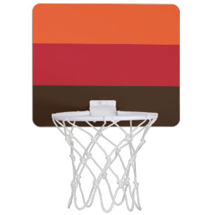70er Retro 3 Streifen Vintages Farbmuster Mini Basketball Netz