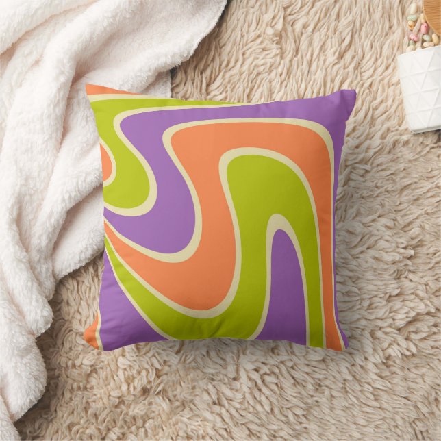 70er Retro Abstrakt Lava Design Kissen (Decke)