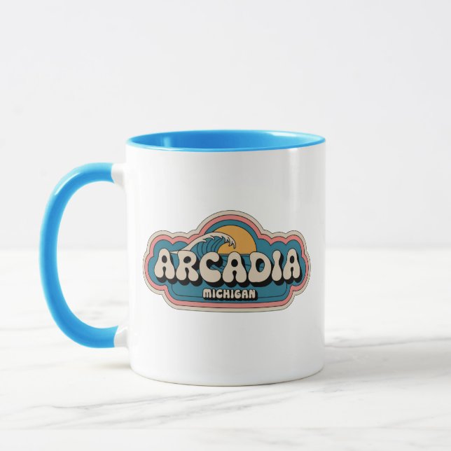 70er Retro Arcadia Michigan Vintag Coffee Tasse (Links)