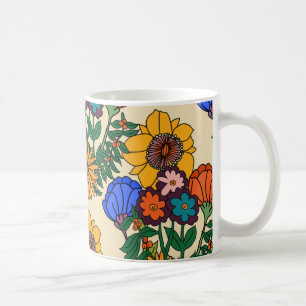 70er Retro-Blumen-Perle - Mid-Century-Modern Kaffeetasse