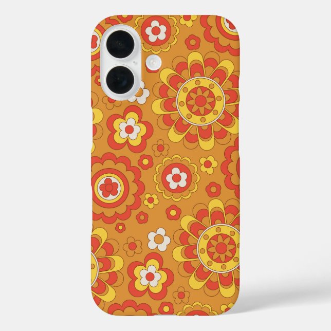 70er Retro-Blumenmuster  Case-Mate iPhone Hülle (Rückseite)