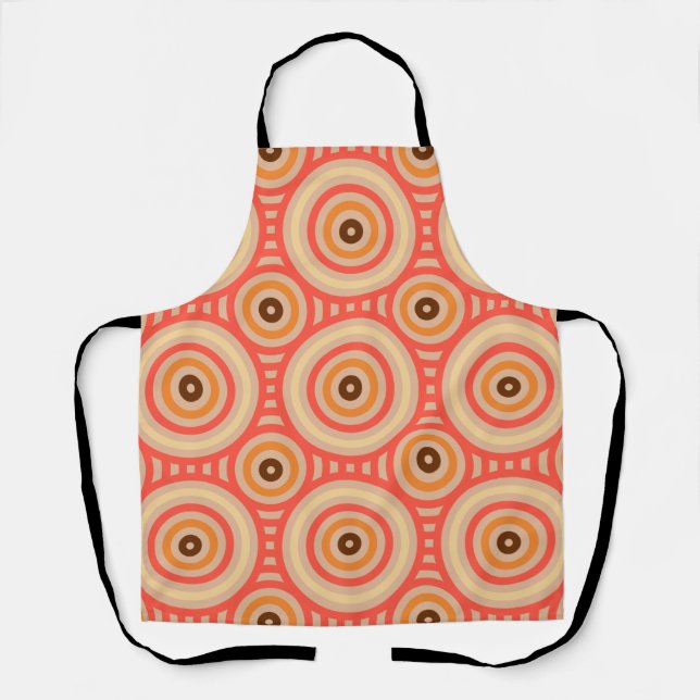 70er Retro Circular Geometric Pattern. Schürze (Vorderseite)
