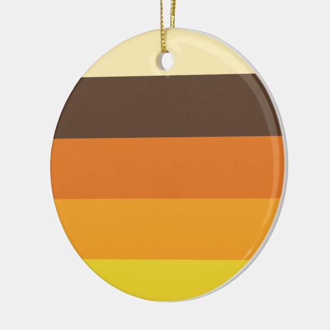 70er Retro-Farbmuster gestrichen Keramik Ornament (Links)