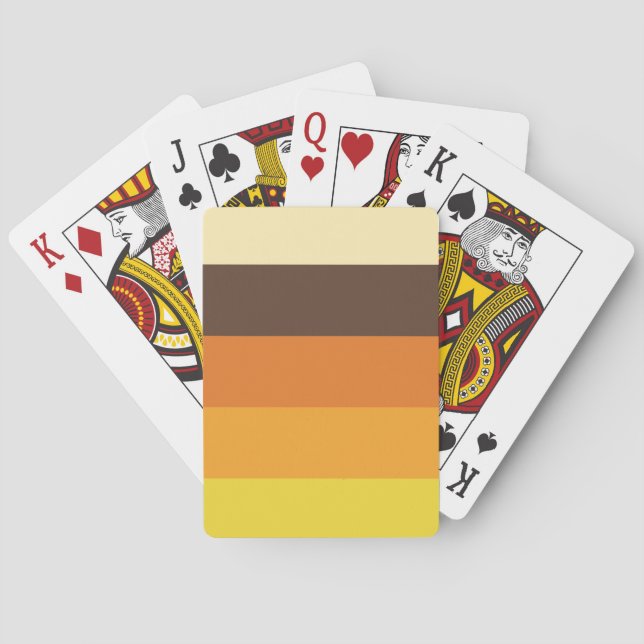 70er Retro-Farbmuster gestrichen Spielkarten (Rückseite)