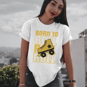 70er Retro Geboren, um Sakters weiß zu rollen T-Shirt