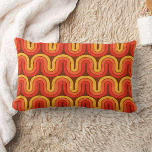 70er Retro Geometric Design Lendenkissen