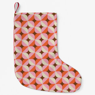 70er Retro Geometric Vintag Pattern Kleiner Weihnachtsstrumpf